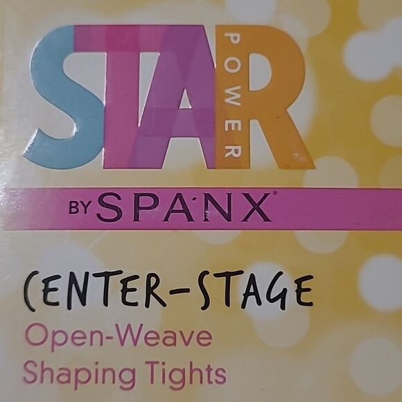 SPANX 115-150 LB OPEN WEAVE (LIKE FISHNET ) BLACK SHAPING CONTROL TOP TIGHTS NWT - Picture 4 of 9